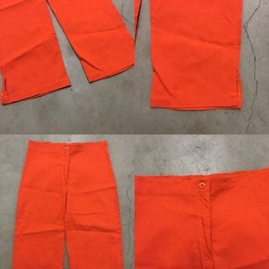 Funky vintage Capri pants, orange, 90’s size XS